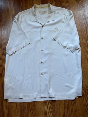 Tommy Bahama Cream Short Sleeve Button-Down Shirt